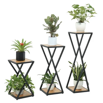 

Flower stand wrought iron multi-layered simple modern living room floor flower pot stand indoor balcony green chrysanthemum plan