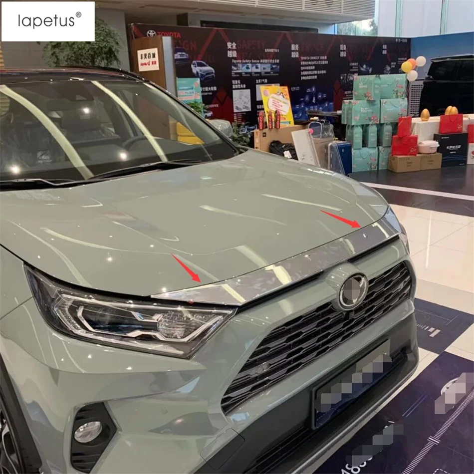 Lapetus аксессуары подходят для TOYOTA RAV4 RAV 4 2019 ABS передняя решетка решетки двигателя вокруг капота ободок литья крышка комплект отделка