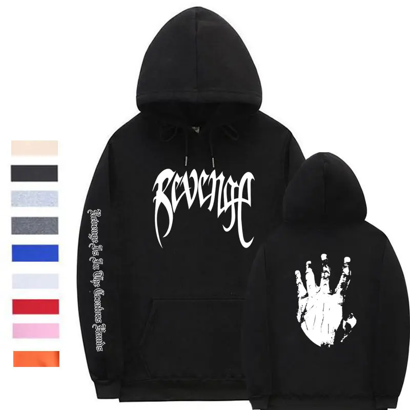 Black-BAI012 Xxxtentacion Revenge винтовые манжеты на резинке толстовки для мужчин/женщин уличная Rapper хип хоп свитер с капюшоном - Цвет: Black-BAI012