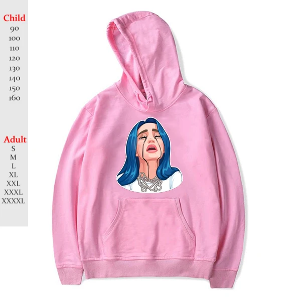 2 Модная Повседневная Толстовка Billie Eilish для мужчин, женщин и детей, Флисовая теплая толстовка для мальчиков и девочек, спортивная одежда для подростков, хипстерский пуловер для пары - Цвет: 2