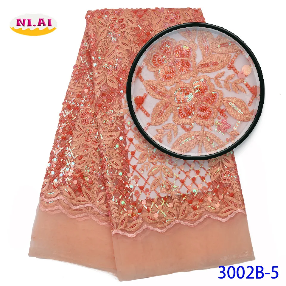 Arfican Sequin Lace Fabric Dresses, Newest Embroidery Lace Wedding Fabric, Latest Bridal Yellow Lace Material Mr3002b
