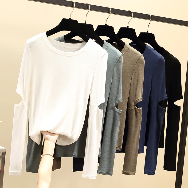 Новинка осени 2021 футболка с длинным рукавом женский свободный топ в Корейском