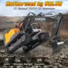 RC Excavator 3 in 1 Construction Metal Remote Control Excavator Shovel Drill 17 Channel 1/16 Full Functional Electric 3