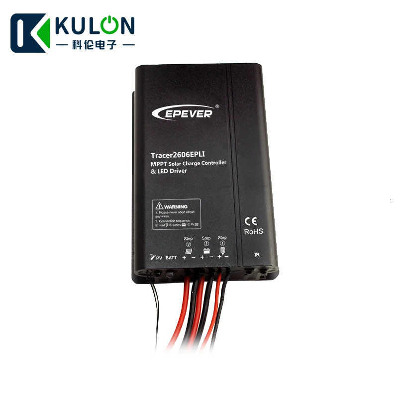 EPEVER Tracer2606EPLI 10A 12 В 24 В литиевая батарея MPPT Контроллер заряда с драйвером постоянного тока для светодиода IP68