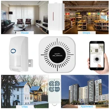 WiFi домашняя Интеллектуальная охранная сигнализация Система безопасности сирена окна двери датчики движения сигнализация с пультом дистанционного управления