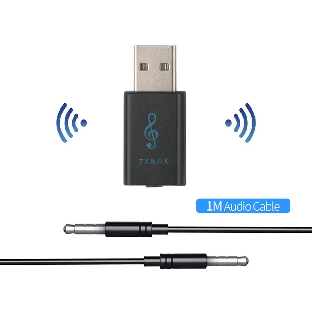 2 в 1 USB Bluetooth 5,0 аудио передатчик беспроводной USB адаптер для телевизионного компьютера легкий беспроводной аудио передатчик