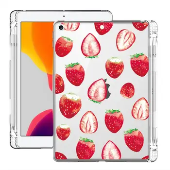 

IPad 1 2 3 Case With Pen Slot Strawberry Transparent Soft Cover iPad Pro 5th 6th Generation 9.7 10.2 11 12.5in Mini 1 2 3 4 5