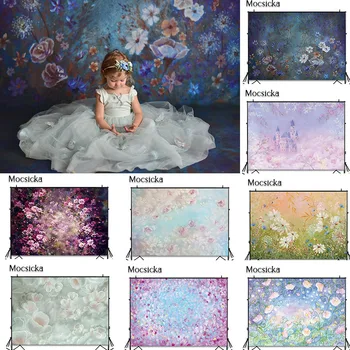 

Mocsicka Newborn Baby Portrait Photography Backdrop Fairy Tale Flowers Birthday Decor Floral Background for Photographic Studio