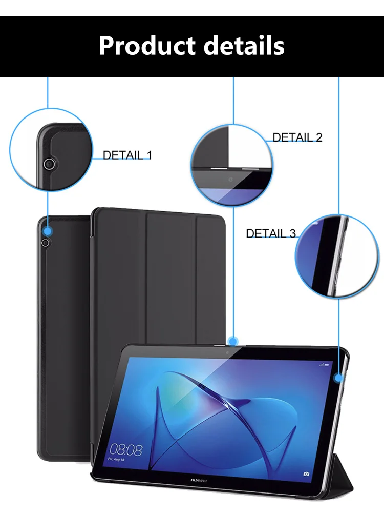 Чехол для планшета huawei MediaPad T3 10 9,6 дюймов AGS-W09 L09 умный защитный чехол для Honor Play Pad 2 9," чехол с бесплатной ручкой