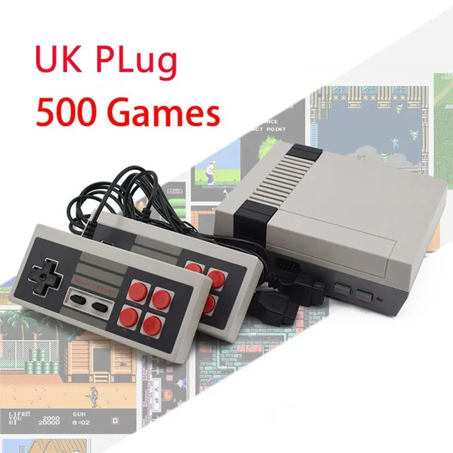 UK 500 Games Ретро Мини ТВ игровая консоль 8 бит Ручной игровой плеер AV порт детская игровая видео приставка Встроенная 500/620 Классическая игровая приставка - Цвет: UK 500 Games
