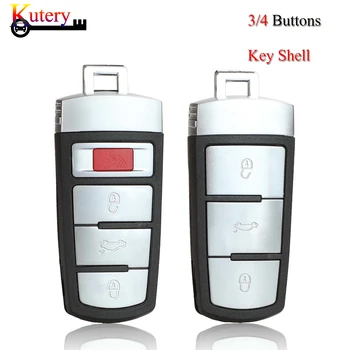 

Kutery 10pcs/Lot Remote Car Key Shell For VW VolksWagen Passat B6 3C B7 Magotan CC 3/4Buttons Key Case Fob