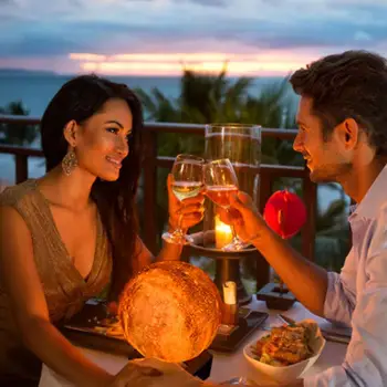 

8/15cm 3D Print Rechargeable 3 color changeable Touch Switch Moon Table Lamp bedroom Decor LED Night Light Birthday Kids Gift