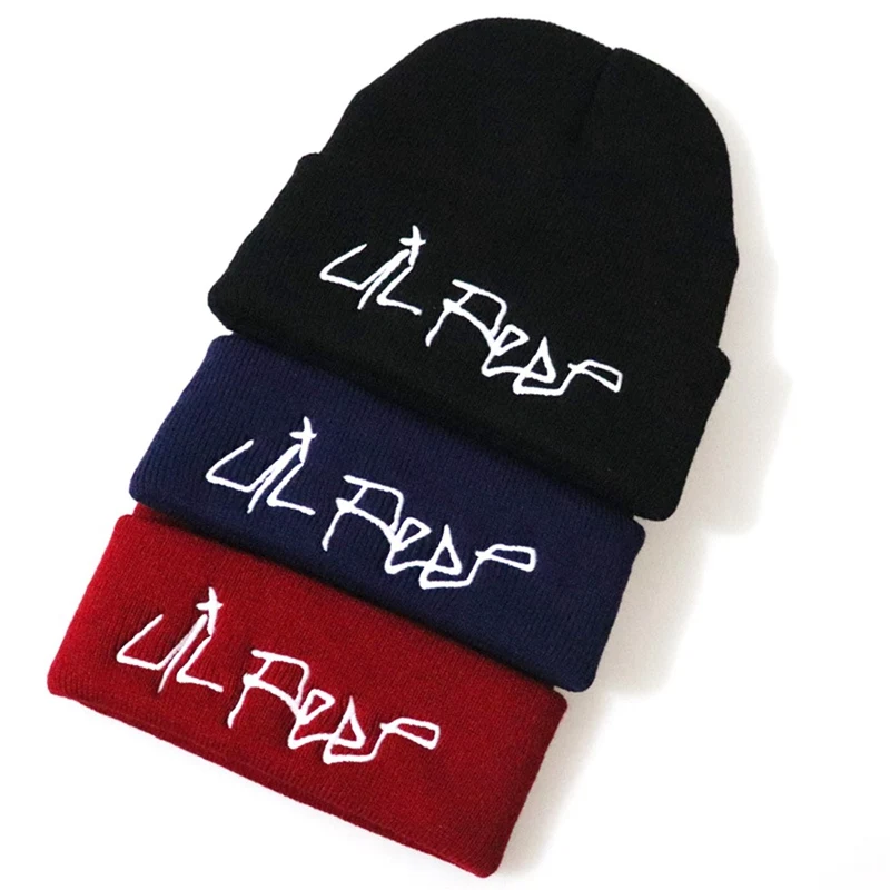 Lil Peep Beanie вышивка для мужчин и женщин вязанные шапки вязанные шапочки Skullies теплая зимняя унисекс Лыжная хип-хоп шапка