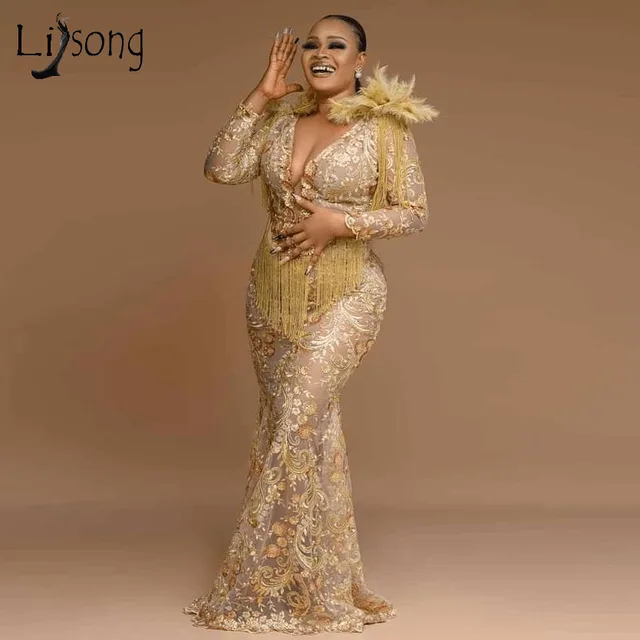 Aso Ebi Style Evening Dress 2022 Luxury 