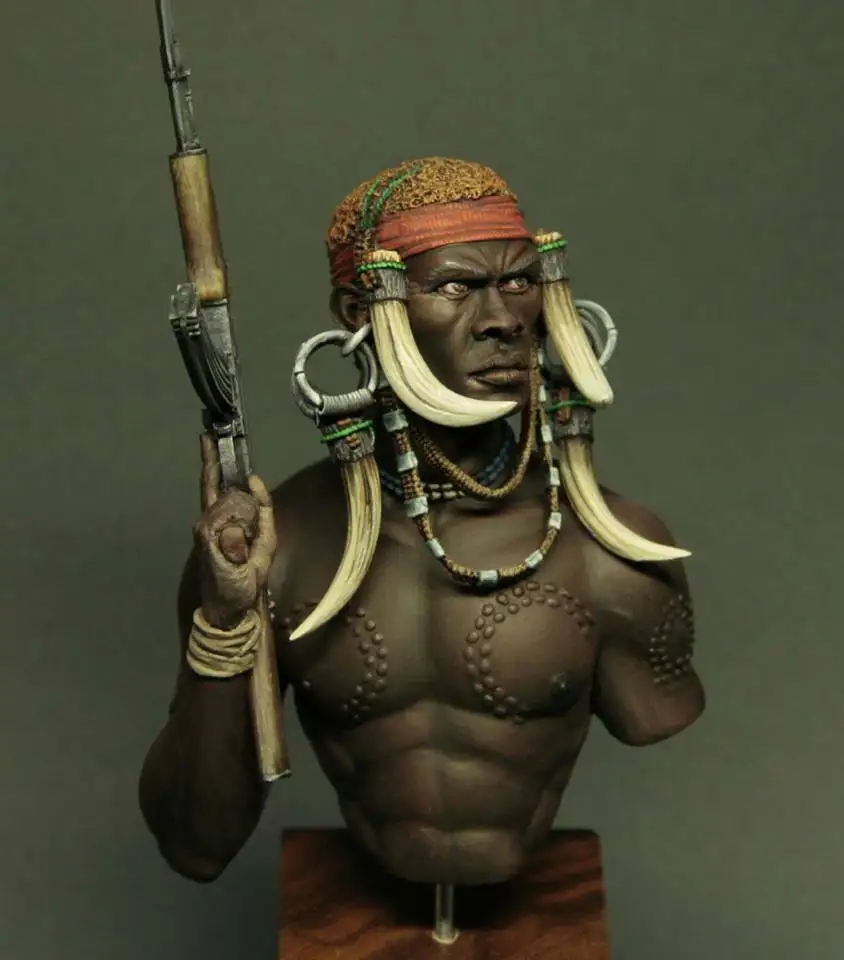

1/10 Assembly Resin Bust Kit African warrior