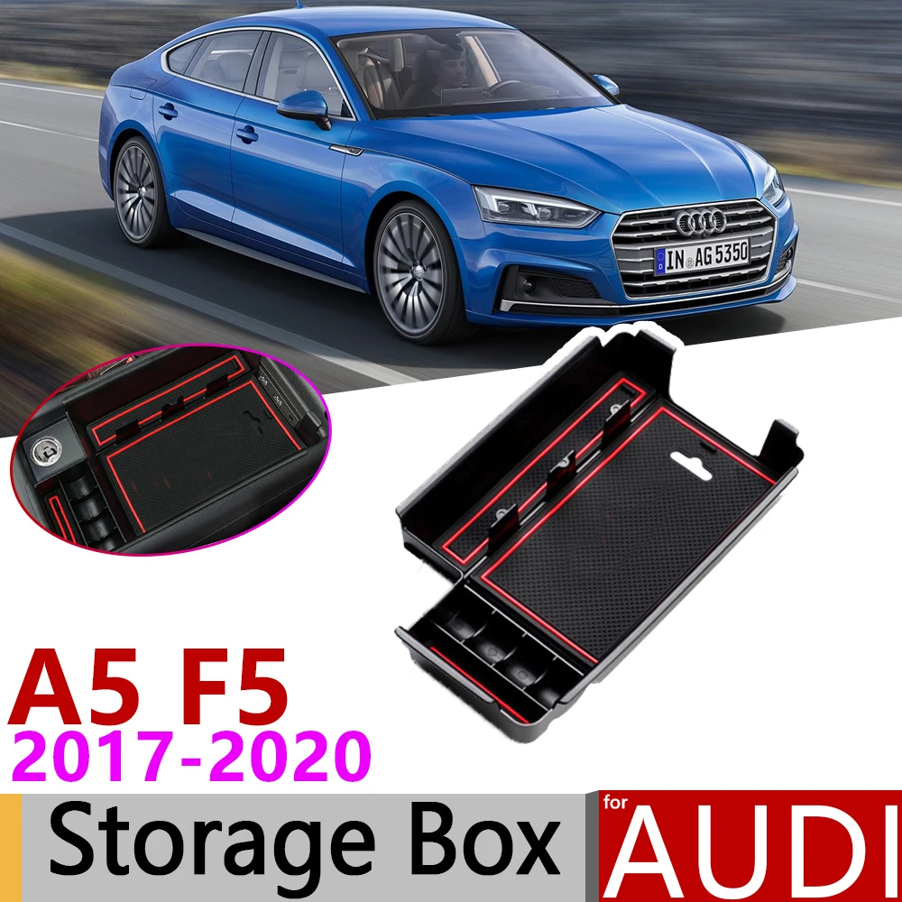 Для Audi A5 F5 RS5 S5 S line RS 5 центральный подлокотник ящик для хранения, автомобильный Органайзер, аксессуары
