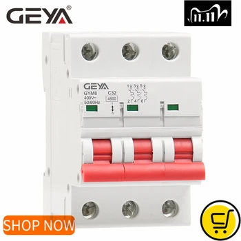 

GEYA GYM8 3P MCB 6A 10A 16A 20A 25A 32A 40A 50A 63A 220V Mini Circuit Breaker Din Rail C Curve with CE CB SEMKO Certificate