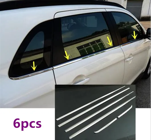 stainless steel Для Mitsubishi ASX 2013 тюнинговая Автомобильная накладка из нержавеющей стали Стекло окно декоративная подушка средняя стойка отделка капота - Цвет: stainless steel
