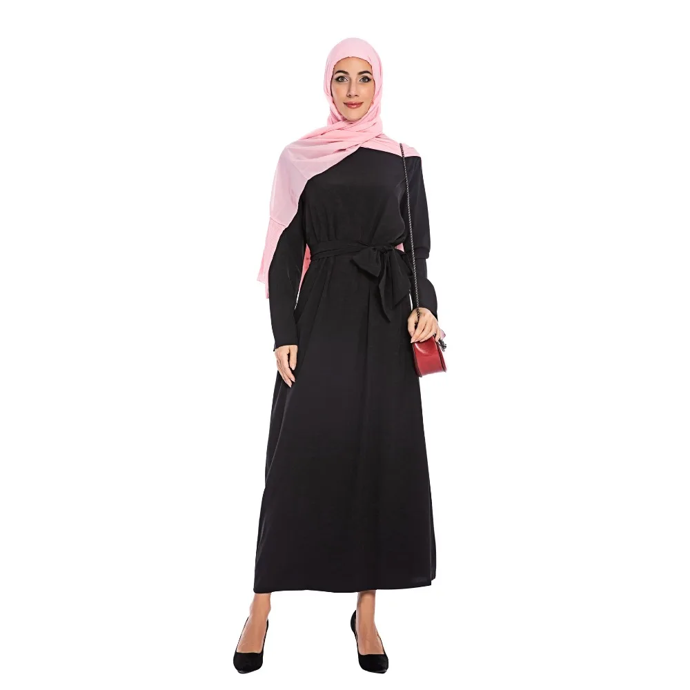 Элегантное мусульманское abaya эластичное арабское Макси платье Внутреннее платье кардиган длинные халаты Ближний Восток Рамадан поклонение обслуживание исламское