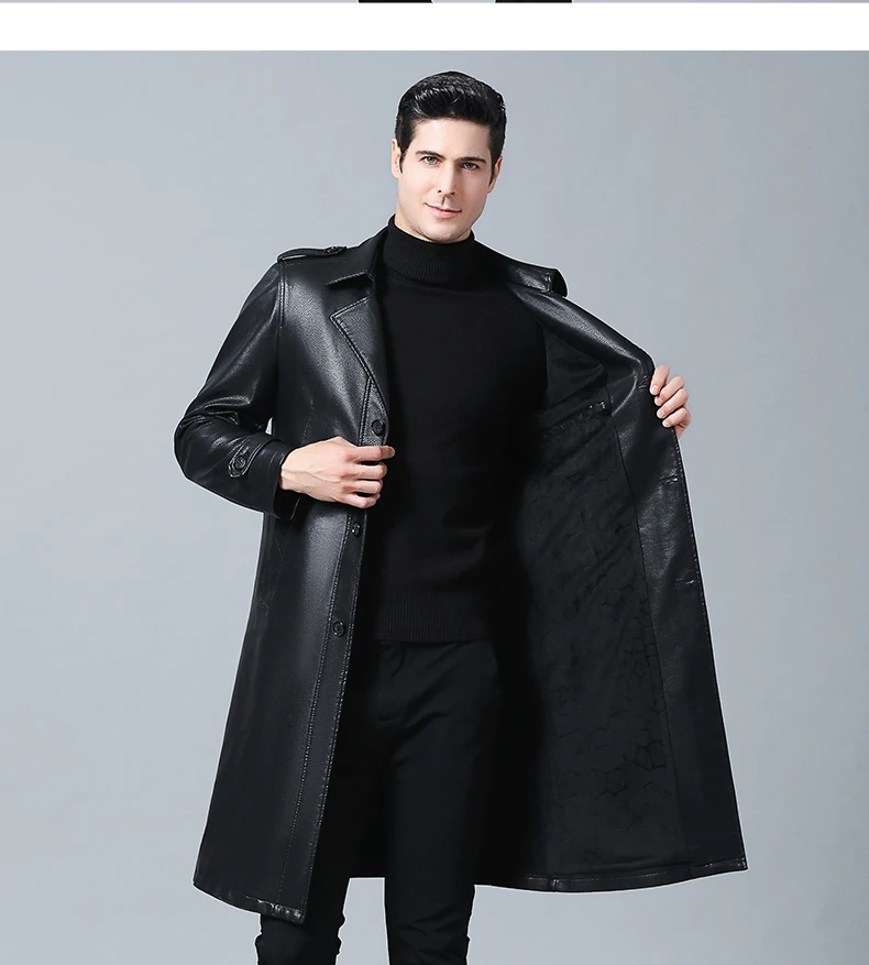 Мужские X-Long кожаные куртки плюс размер XXXL XXXXL Черная куртка из искусственной кожи мужские повседневные пальто из искусственной кожи одежда из полиуретана