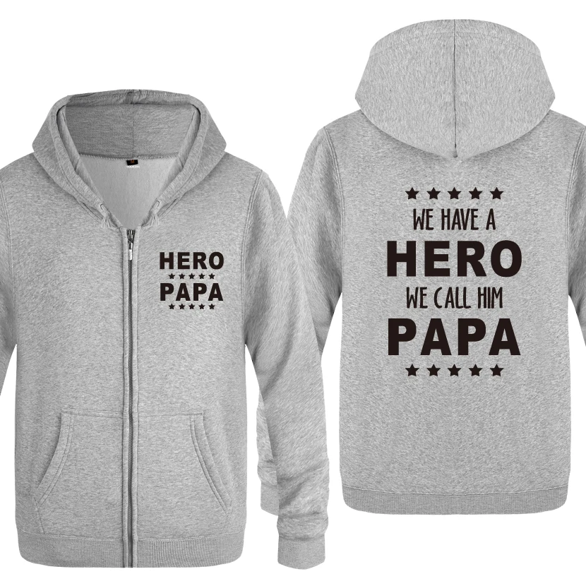 HUIY HET PAPA Is A Hero, новинка, креативный подарок, мужские свитшоты,, мужские, на молнии, с капюшоном, флисовые толстовки, кардиганы - Цвет: HUIY HET