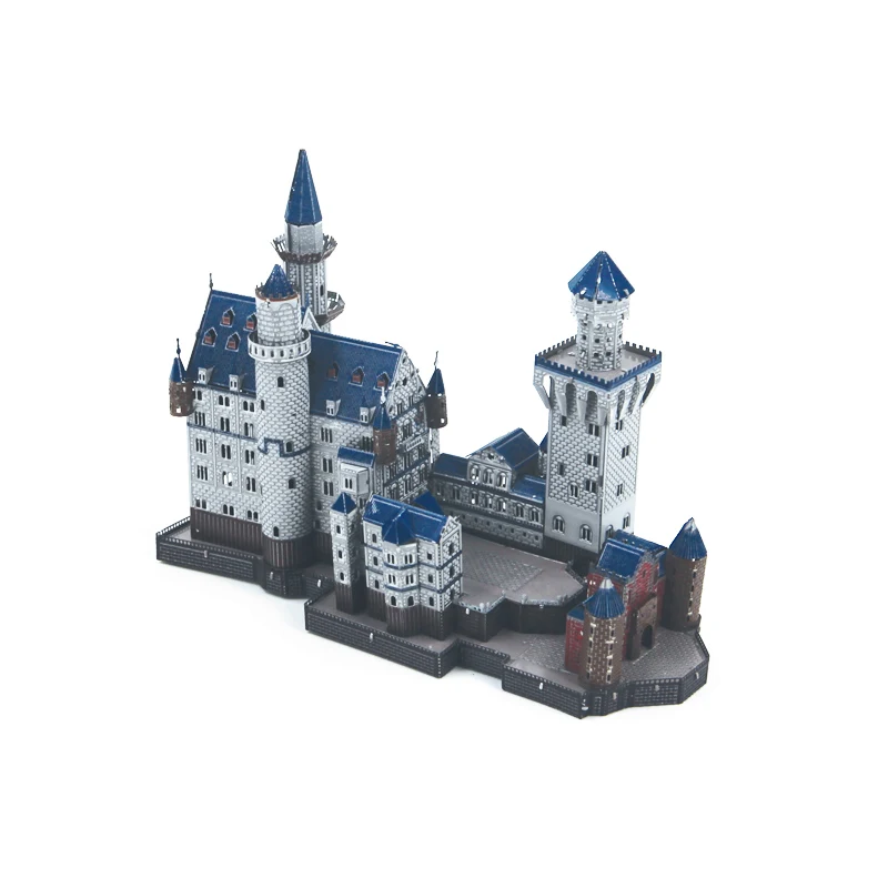 Металлические DIY сборочные модели 3D стерео головоломки цвет Neuschwanstein замок