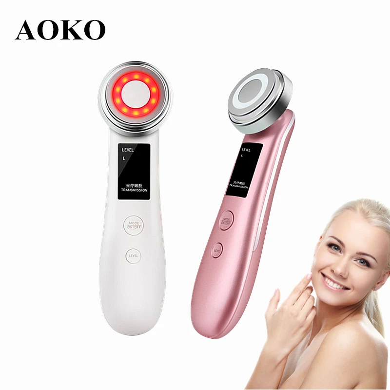 

AOKO 2020 New EMS RF Beauty Machine Facial Massager LED Photon Ion Skin Care Device Deep Clean Face Lifting Skin Tighten Tool