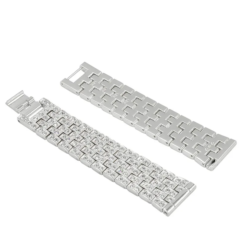 CARPRIE Crystal Stainless Steel Watch Strap Band for Samsung Galaxy Watch Active Hollow Rhinestone Bracelet Replacement 907