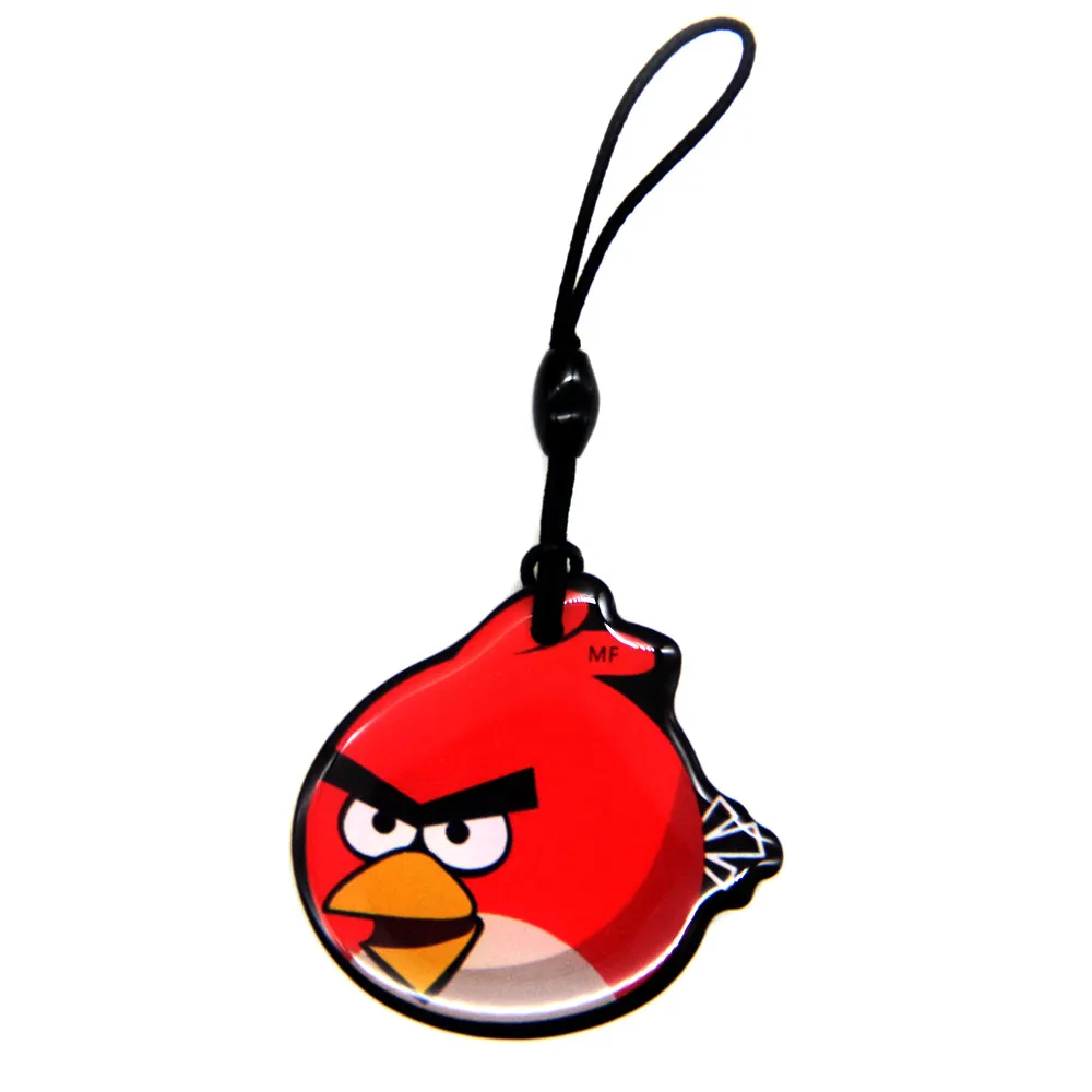

1pcs Angry Birds 13.56Mhz UID Access Control Card Changeable 1K S50 RFID Rewritable IC Card Keyfob Keychain Key Fobs Tags