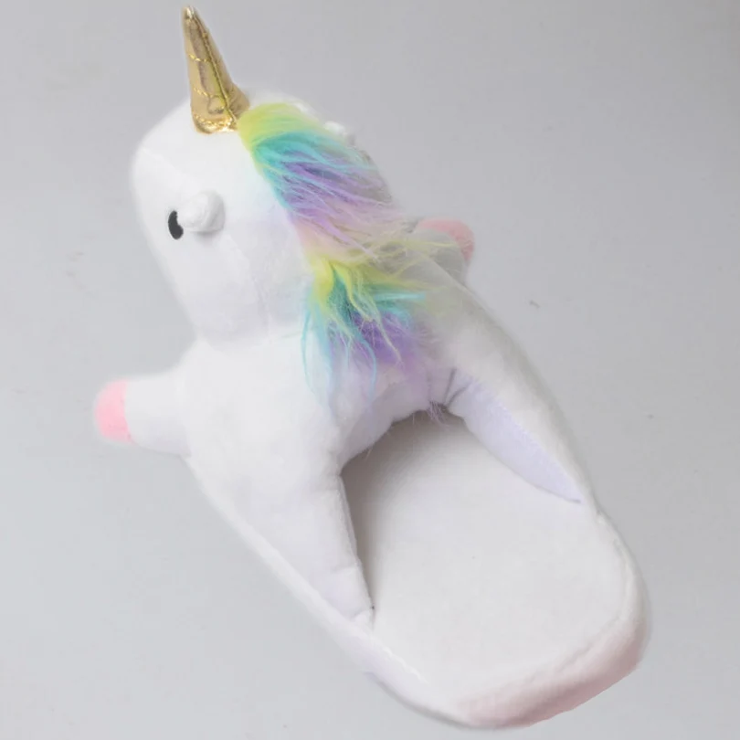 Adult Size Тапочки с единорогом для малышей; пижамы кигуруми; Детские теплые домашние тапочки; домашняя обувь для мальчиков и девочек; повседневная одежда для костюмированной вечеринки - Цвет: Adult Size