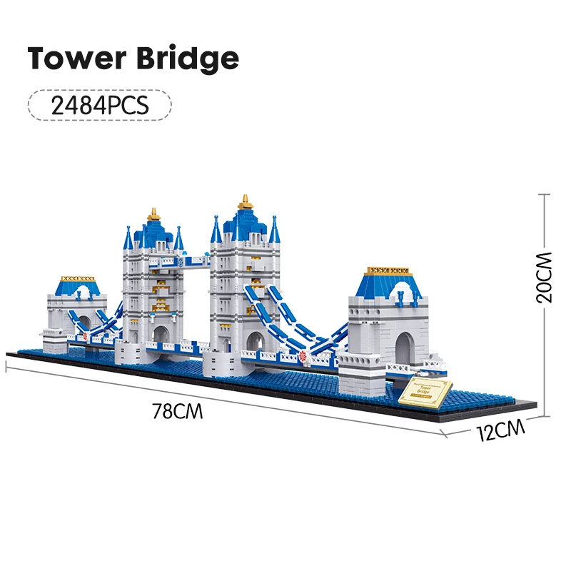 Город знаменитая архитектура Эйфелева башня Египетские пирамиды Лондон двойной мост создатель модели строительные блоки кирпичи игрушки для детей - Цвет: no original box(11)
