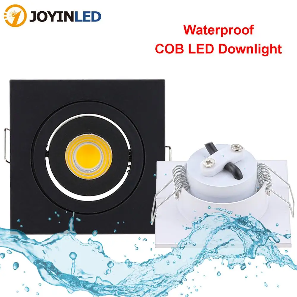 10pcs/lot Square Round Waterproof IP65 LED Downlight Dimmable 3W Warm White Cold White Recessed LED Lamp Spot Light AC90-260V