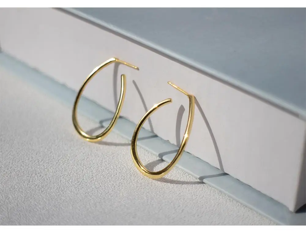 925 sterling silver earring Fashion Temperament U-shaped stud Rectangular exaggerate trend women girl ear jewelr | Украшения и