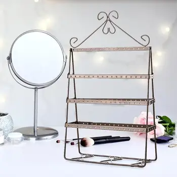 

Earrings Holder Jewelry Display Rack Women European Style Trapezoidal Double-sided Necklace Bracelets Organizer Holder