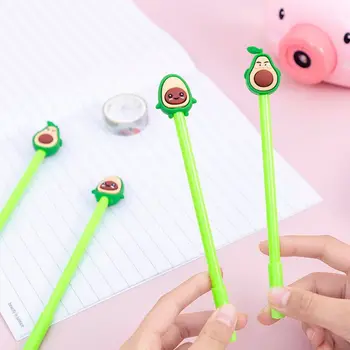 

2020 New 4pcs 0.5mm Cute Face Expressions Avocado Gel Ink Pen Signature Neutral Writing