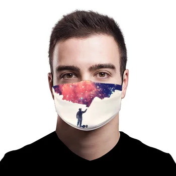 

Man Space Galaxy Printing Adult Kids Face Mask Reusable Protective PM2.5 Filter Mouth Mask Anti Dust Mask Windproof Face Masks
