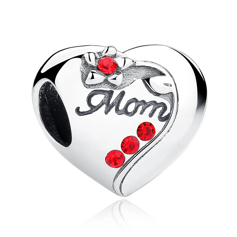Fit Pandora браслет 925 серебро подарок матери сердце фруктовые бусины DIY S925 Любовь Мама арбуз амулеты "Клубника" - Цвет: sa004