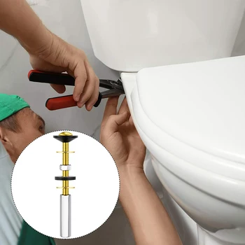 

4 Pack Toilet Tank to Bowl Bolts Kit Heavy Duty Brass Toilet Bolts with Nuts Washers and Extra Long Nuts for Toilet Tank