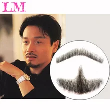 LM мужские человеческие волосы, кружевная борода для мужчин, косплей, швейцарское кружево, невидимая, поддельные бороды, салончат, сделанные усами, Реми волосы, поддельная борода