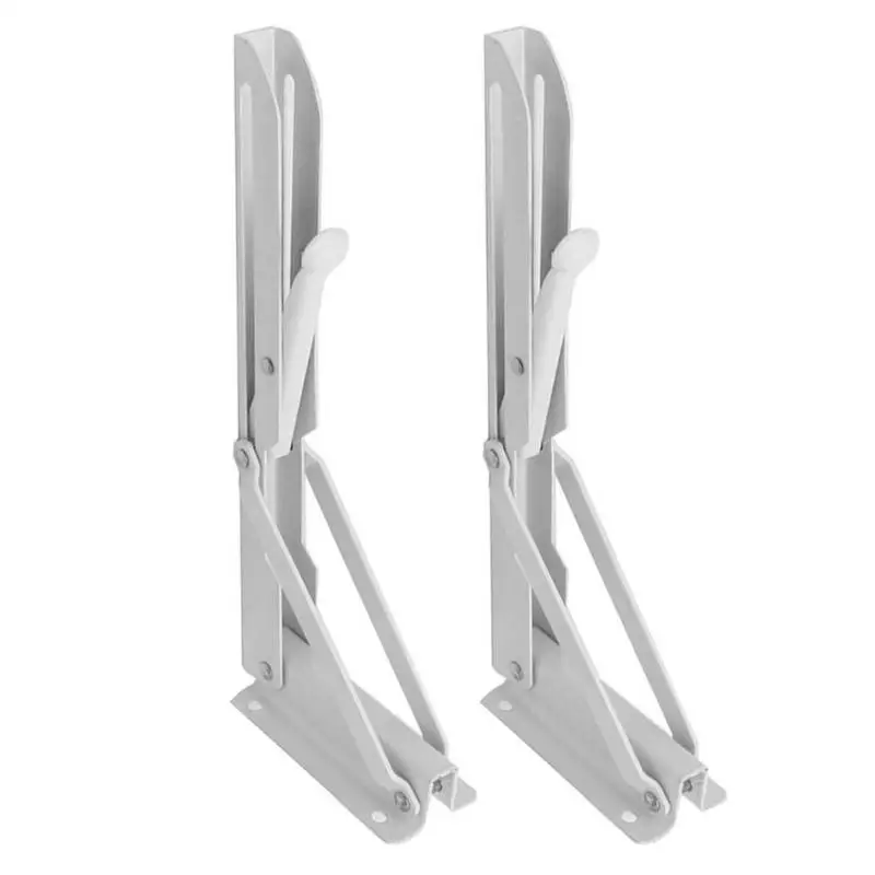 White 8inch 2 шт. складной кронштейн треугольная стойка из нержавеющей стали настенная полка для хранения необходимые бытовые полка под инструменты аксессуары - Цвет: White 8inch