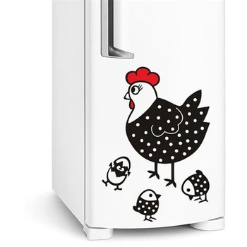 

Chicken With Chicks and Egg Fridge Sticker DIY Self-adhesive PVC Refrigerator Decal Waterproof Removable Cute Animals LC1811
