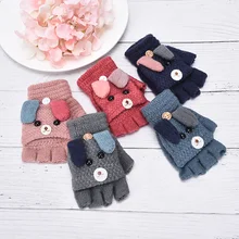 Перчатка для младенца Детские Зимние теплые толстые перчатки детские варежки имитация кашемира