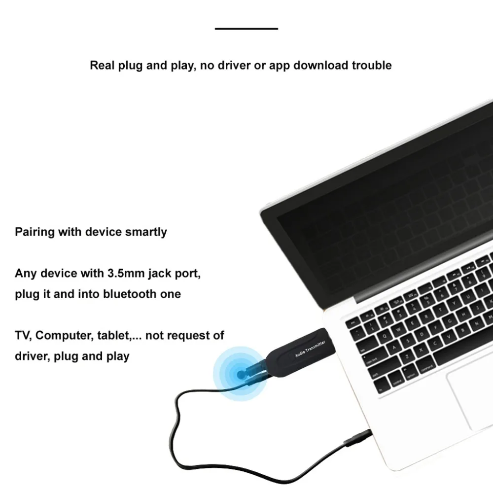 USB 3,5 мм беспроводной Bluetooth 4,0 A2DP стерео музыка аудио передатчик Отправитель для портативных ПК ТВ динамик наушники по Bluetooth