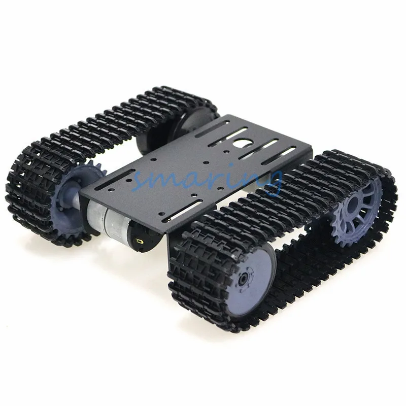 TP101 Aluminum Alloy Metal Robot Tank Chassis Kit Smart Tracked Vehicle 2pcs 12V Motors DIY for Android