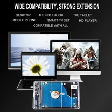 Прозрачный SSD твердотельный ноутбук SATA, серийный выпуск USB 3,0 высокоскоростной мобильный жесткий диск коробка USB в SATA последовательный порт