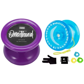 

icyoyo D2 Responsive Yoyo Ball Butterfly Shape Purple & ICYOYO Crystal Blue K1 Responsive Yoyo Ball, 3 Strings