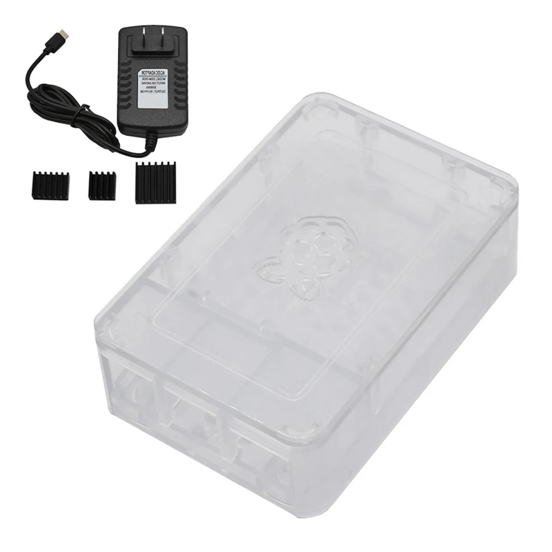 Для Raspberry Pi ABS чехол Корпус коробка с теплоотвод 5 V/3A Питание для Raspberry Pi 4B