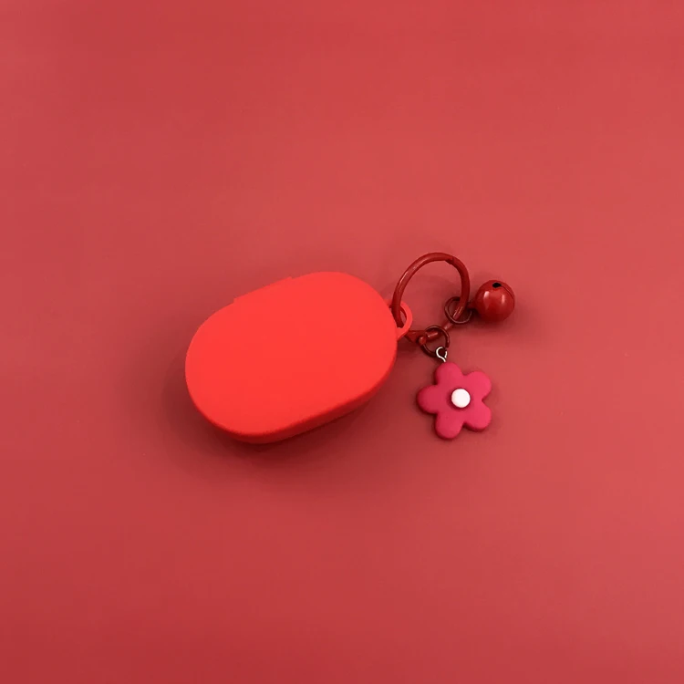 Брелок "Цветок" чехол для наушников с крючком для Xiaomi Redmi AirDots чехол беспроводной Bluetooth наушник чехол s Мягкий чехол+ кольцо - Цвет: xiaomiAirDots3