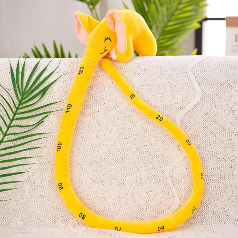 yellow 120 см нос слон животные куклы измеряя рост ребенка плюшевые игрушки мягкие PP Хлопок Забавный подарок на день рождения для детей Подушка игрушка - Цвет: yellow