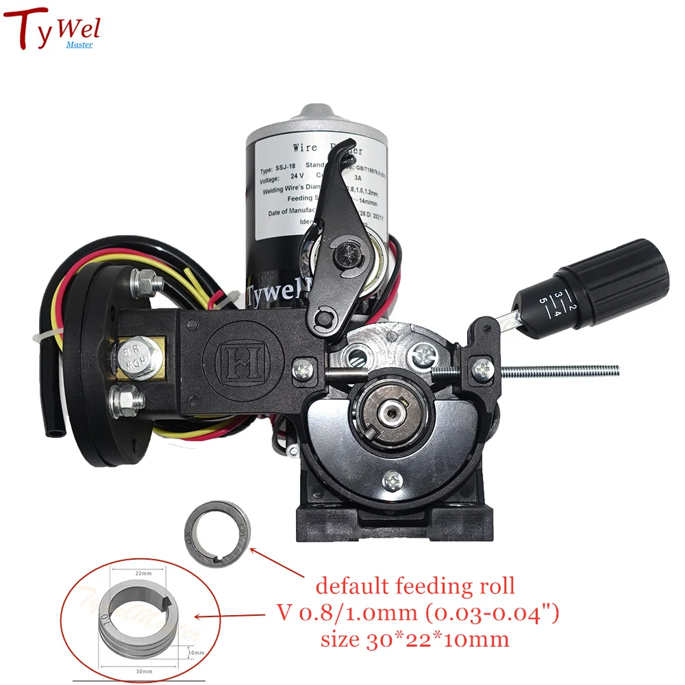Welding Wire Feeder DC 24V 2 Rolls SSJ-18 Wire Feed Assembly Feeder Roll for Steel Aluminum Flux Cored MIG Welding Machine